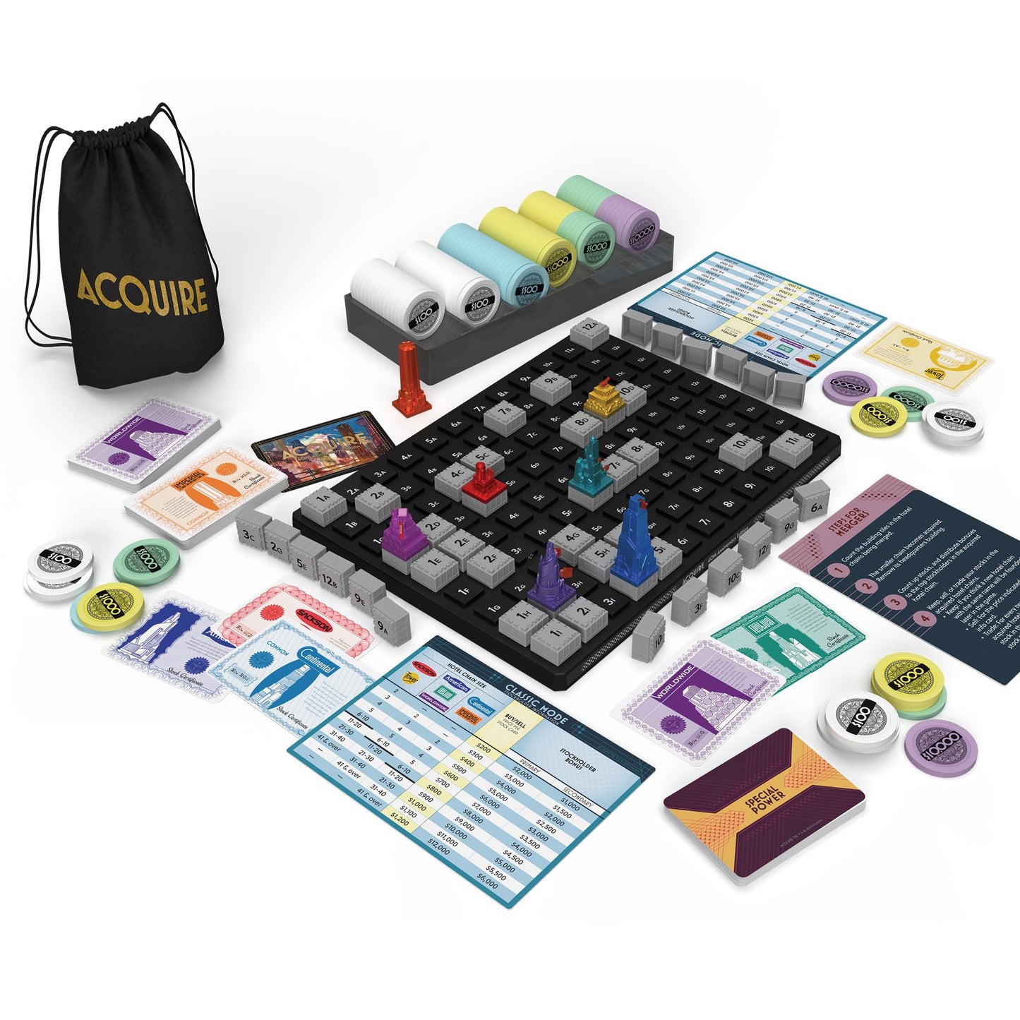 Renegade Game Studios: Acquire 60th Anniversary Edition – Deluxe Components & Strategy Game