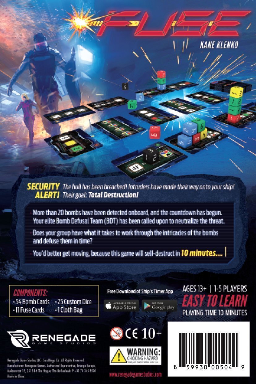 Renegade Game Studios FUSE Board Game | Real-Time Cooperative Dice Game for 1-5 Players, 10 Minutes