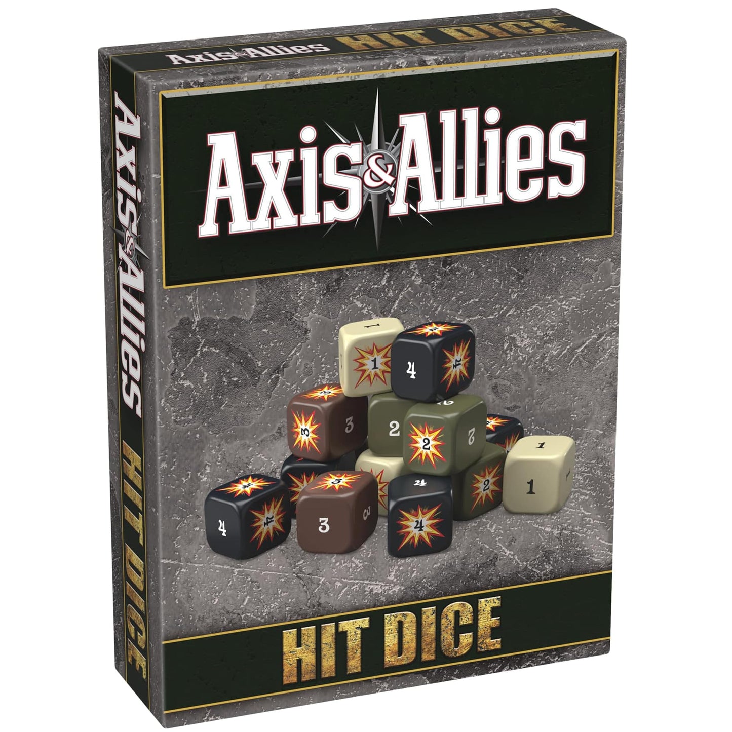 Renegade Game Studios Axis & Allies Hit Dice — 72 Dice in 4 Styles (16mm) + Military Duffel Bag