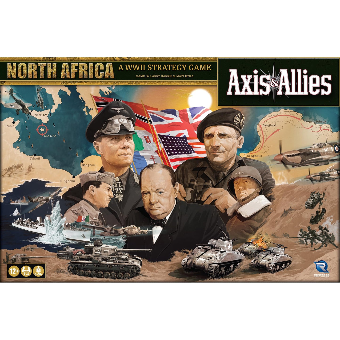 Renegade Game Studios: Axis & Allies North Africa – 2-4 Players, 3-6 Hours, 250+ Miniatures