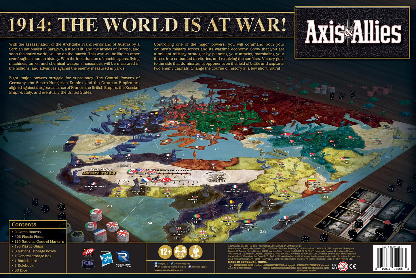 Renegade Game Studios Axis & Allies WWI 1914 – Strategic War Board Game for 2-8 Players (Ages 12+)
