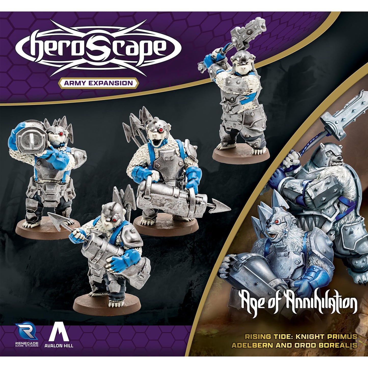 Heroscape Rising Tide – Knight Primus Adelbern & Ordo Borealis Army Expansion | Renegade Game Studios