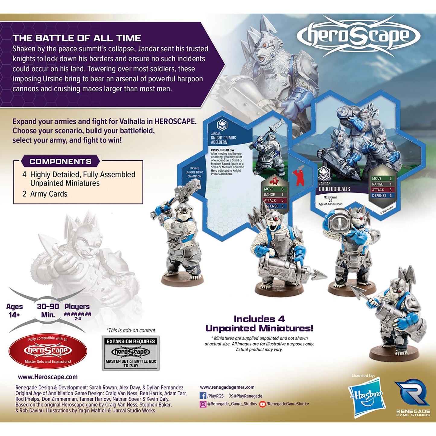 Heroscape Rising Tide – Knight Primus Adelbern & Ordo Borealis Army Expansion | Renegade Game Studios