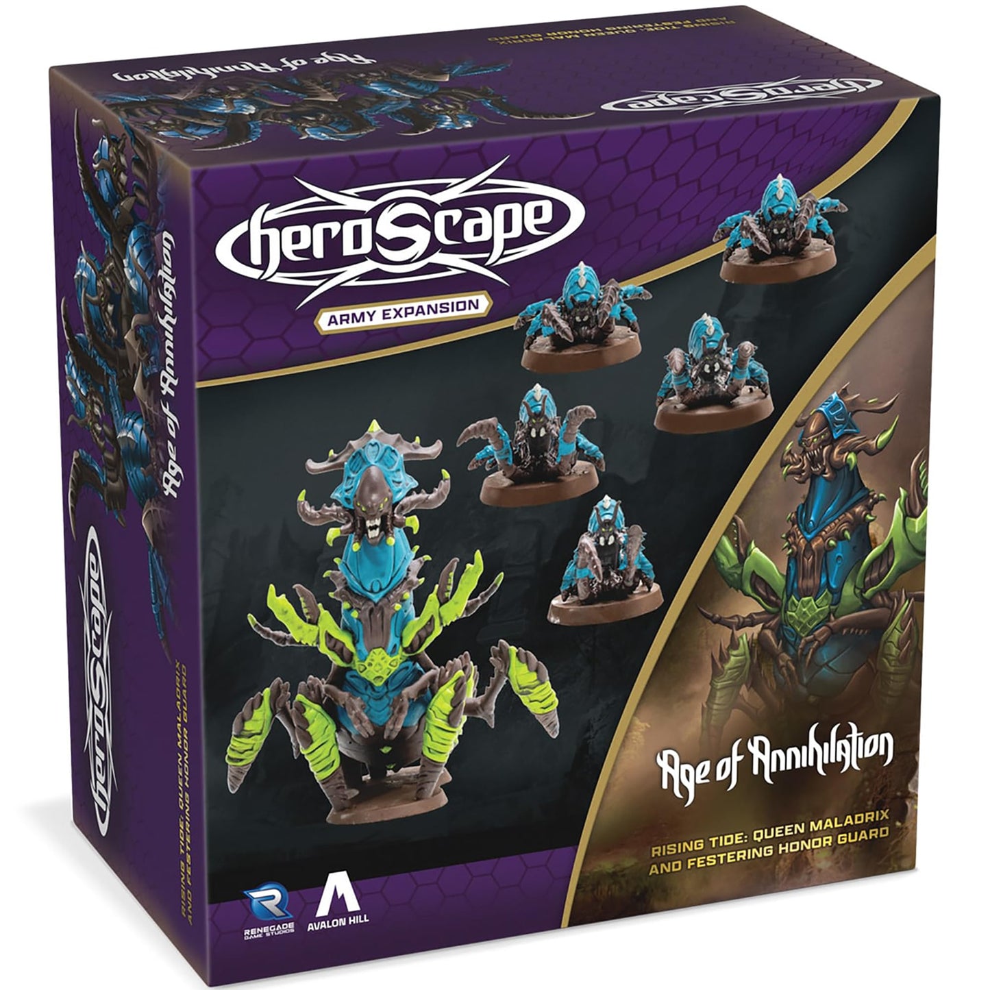Heroscape Rising Tide: Queen Maladrix & Festering Honor Guard Army Expansion — Renegade Game Studios