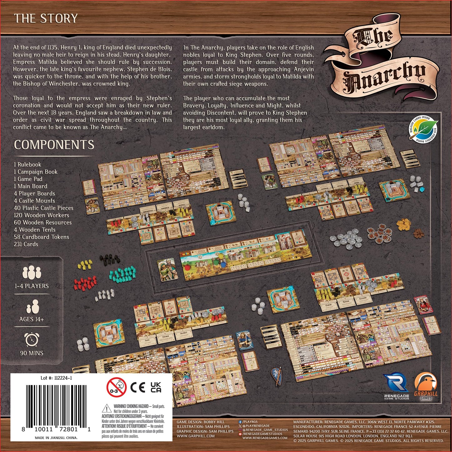 Renegade Games: The Anarchy – Medieval Domain-Building Strategy Board Game for 1-4 Players