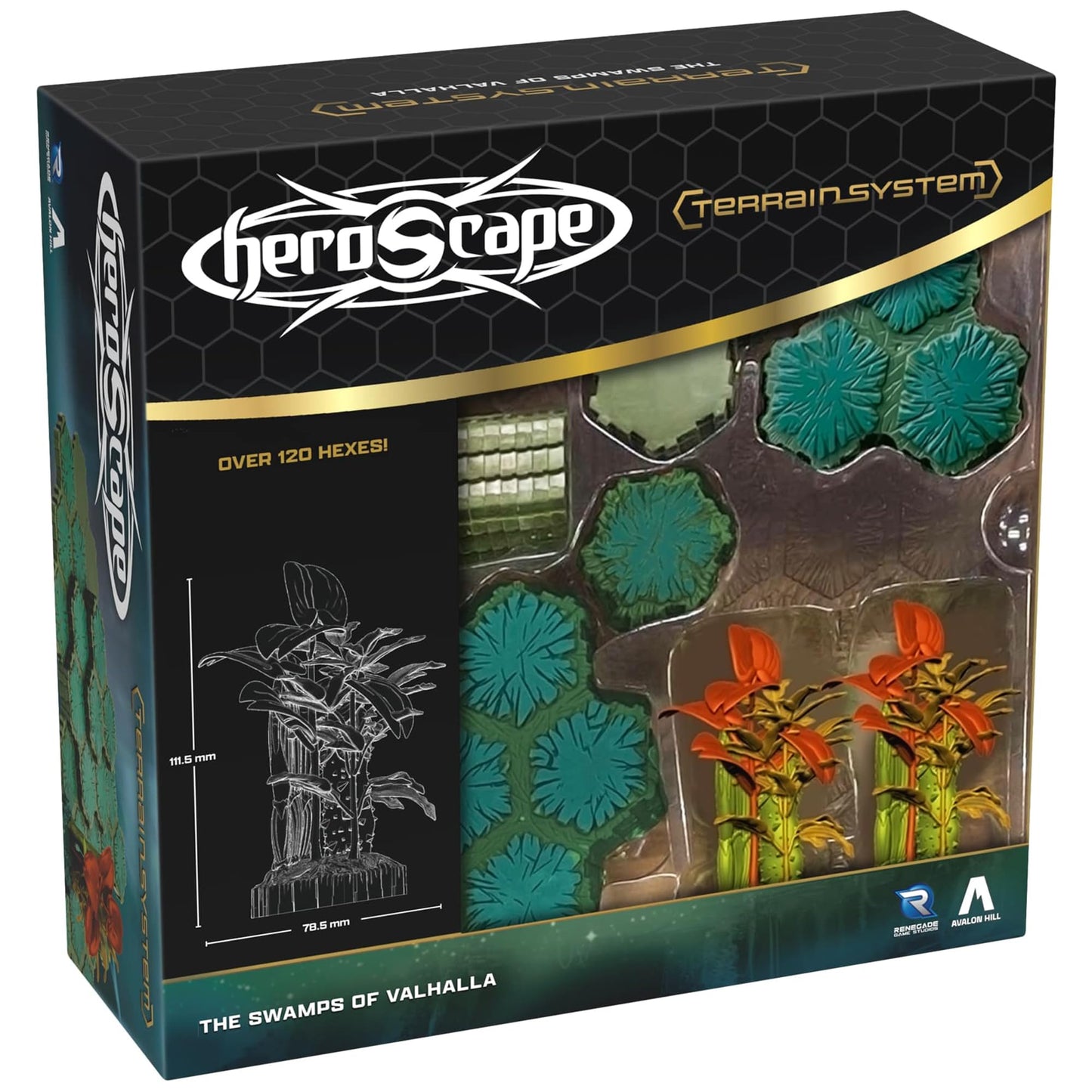 Renegade Game Studios Heroscape: The Swamps of Valhalla Terrain Expansion – 39pc Hex-Tile Set