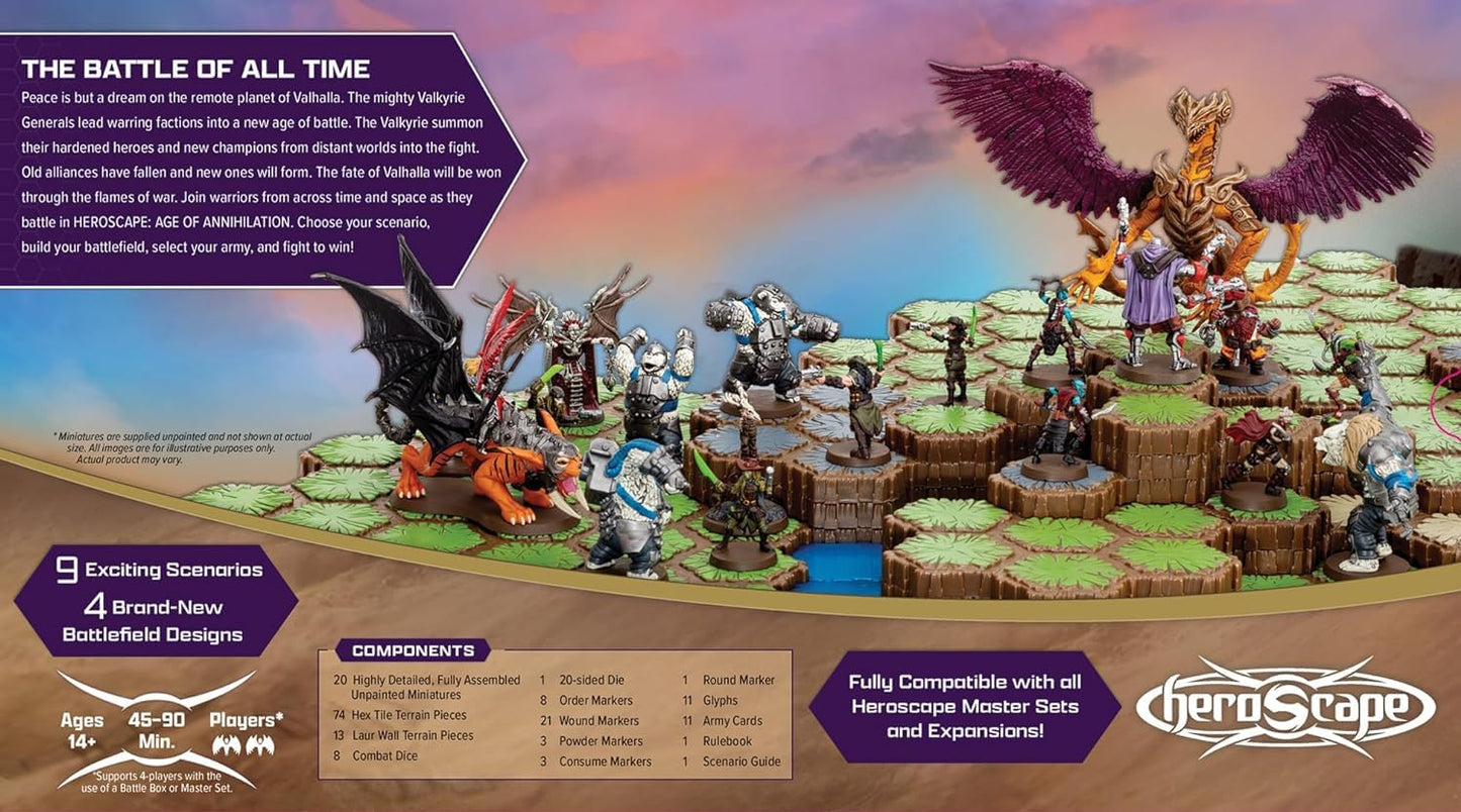 Heroscape Age of Annihilation Master Set | 20 Unpainted Miniatures | 2-Player Strategy | Renegade Game Studios