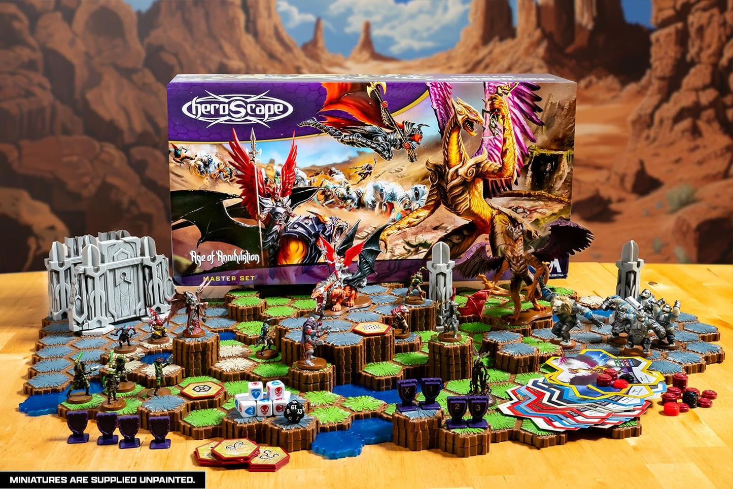 Heroscape Age of Annihilation Master Set | 20 Unpainted Miniatures | 2-Player Strategy | Renegade Game Studios