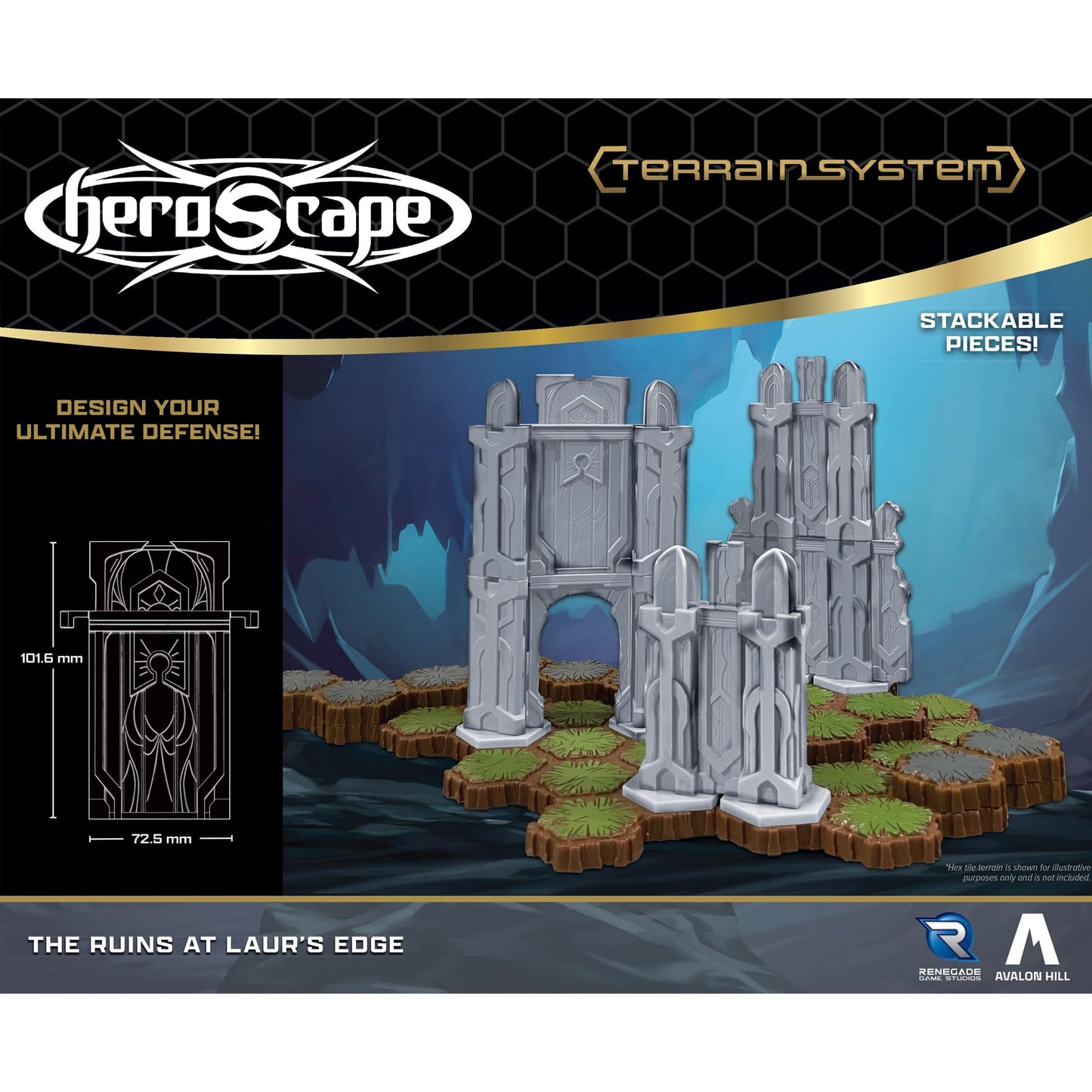 Renegade Game Studios | Heroscape The Ruins at Laur's Edge Terrain Expansion – Wall Terrain Pack