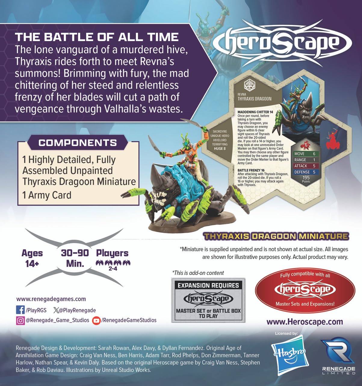 Renegade Game Studios – Heroscape Thyraxis Dragoon Miniature | Fully Assembled & Highly Detailed | Ages 14+
