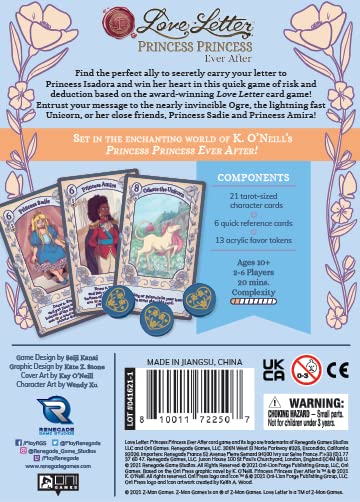 Renegade Love Letter: Princess Princess Ever After – 2-6 Players, 20 Min, Ages 10+