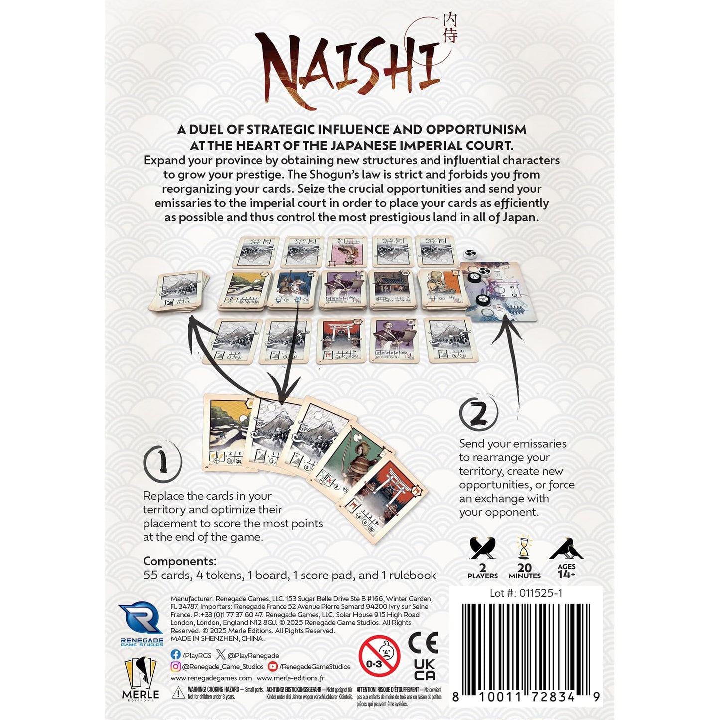 Renegade Naishi – Hand-Management Card Game for 2 Players | Imperial Court Strategy