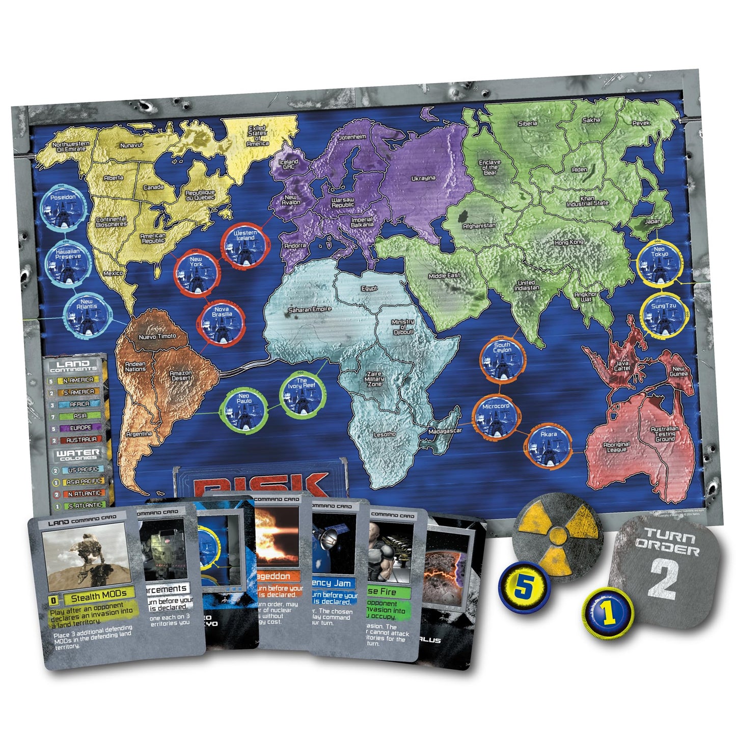Renegade Game Studios: Risk 2210 A.D. – Strategy Board Game with Mechs, Underwater & Moon Maps, 2-5 Players