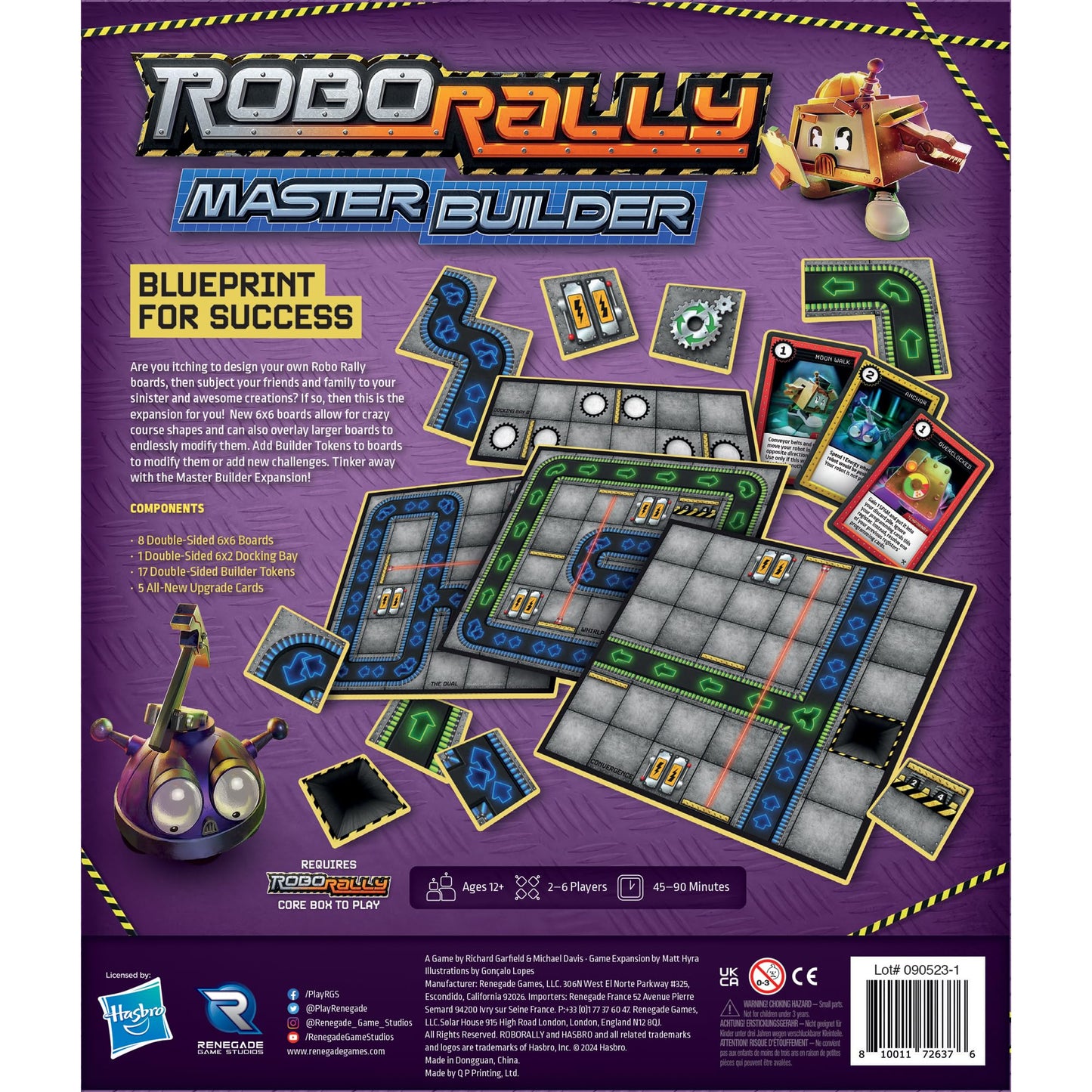 Renegade Game Studios: Robo Rally Master Builder Expansion – 6x6 Grids & Factory Floor Tokens