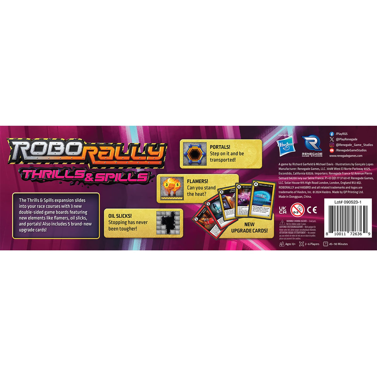 Renegade Game Studios: Robo Rally Thrills & Spills Expansion – Double-Sided Boards, Oil Slicks & Portals