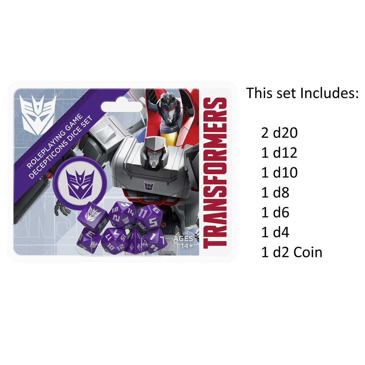 Renegade Game Studios Transformers RPG Decepticon Dice Set — 8-Piece for Essence20