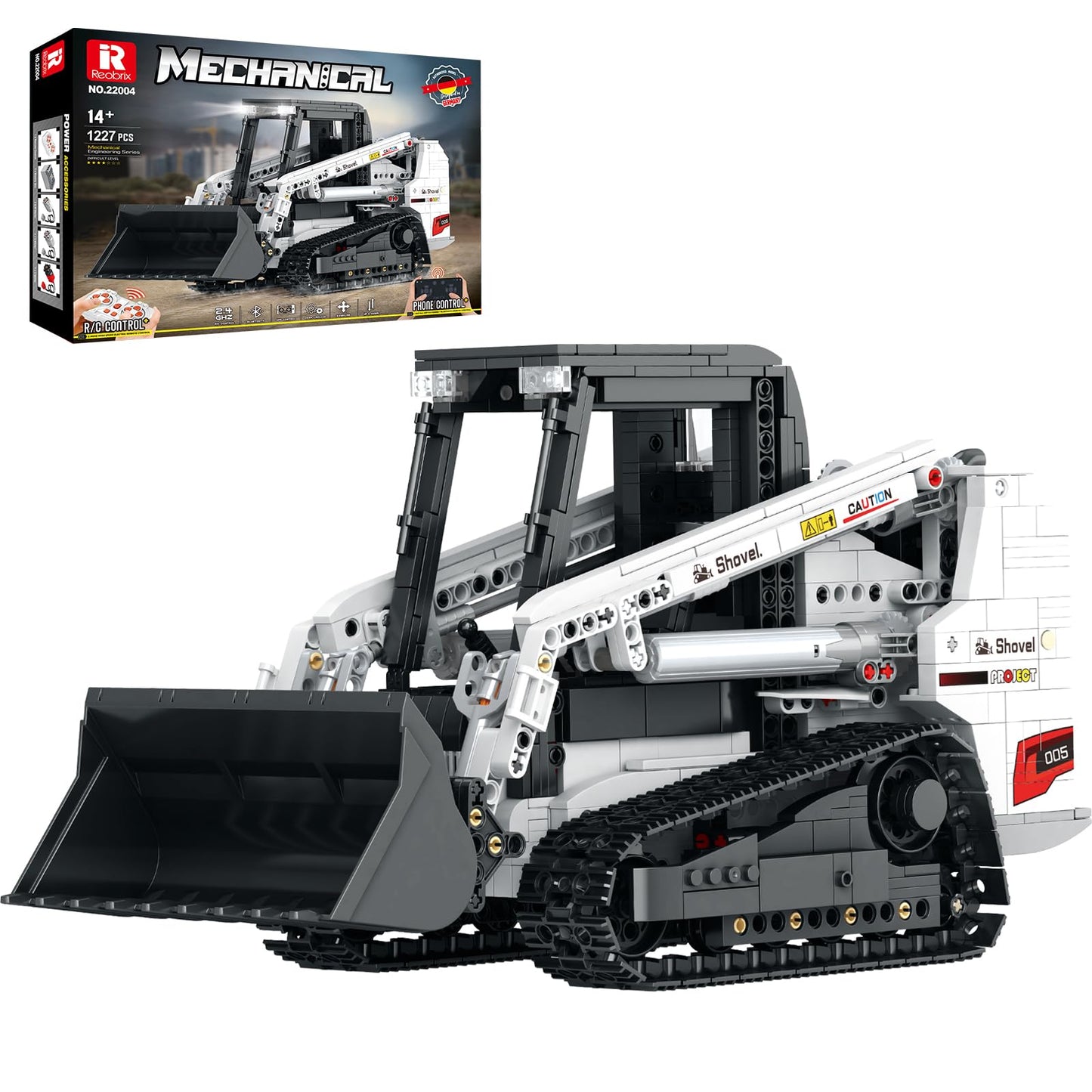 Reobrix Bobcat Skid Steer Loader Building Block Set – APP Remote RC, 1227 PCS