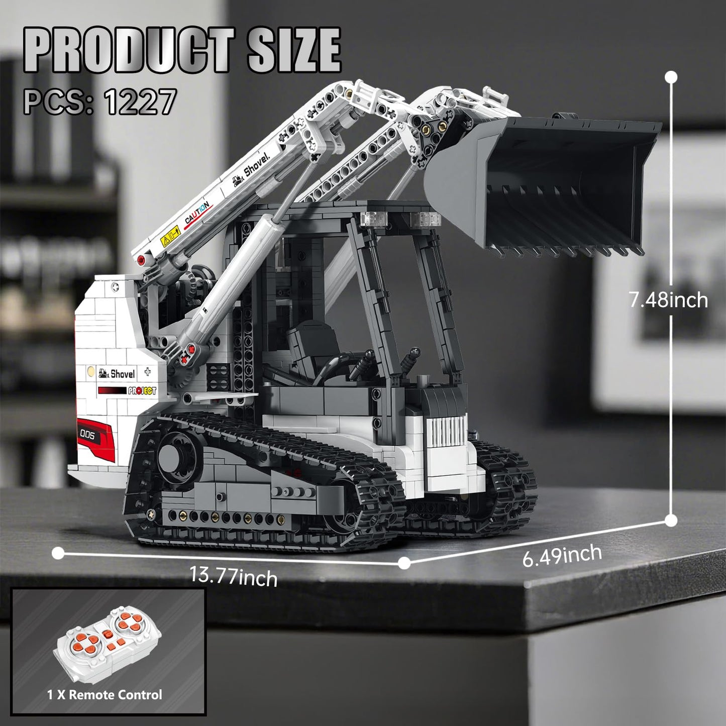 Reobrix Bobcat Skid Steer Loader Building Block Set – APP Remote RC, 1227 PCS