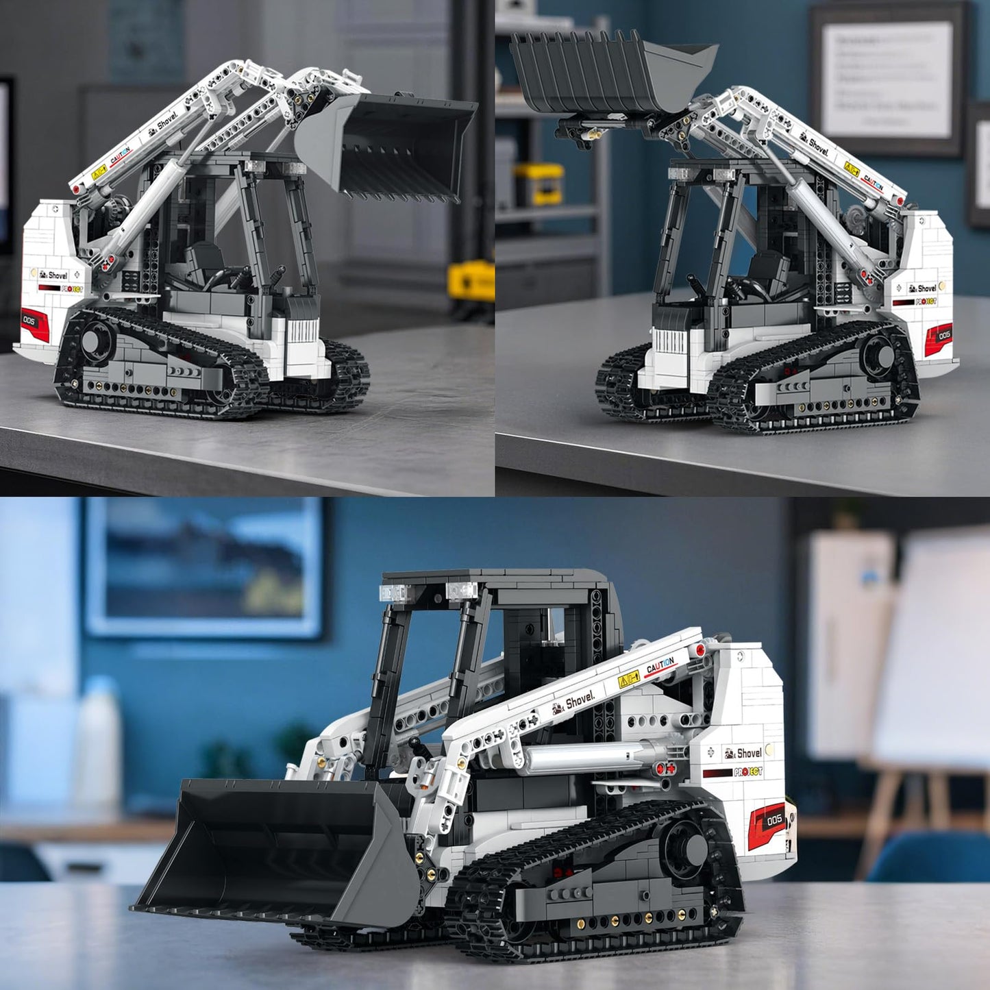 Reobrix Bobcat Skid Steer Loader Building Block Set – APP Remote RC, 1227 PCS