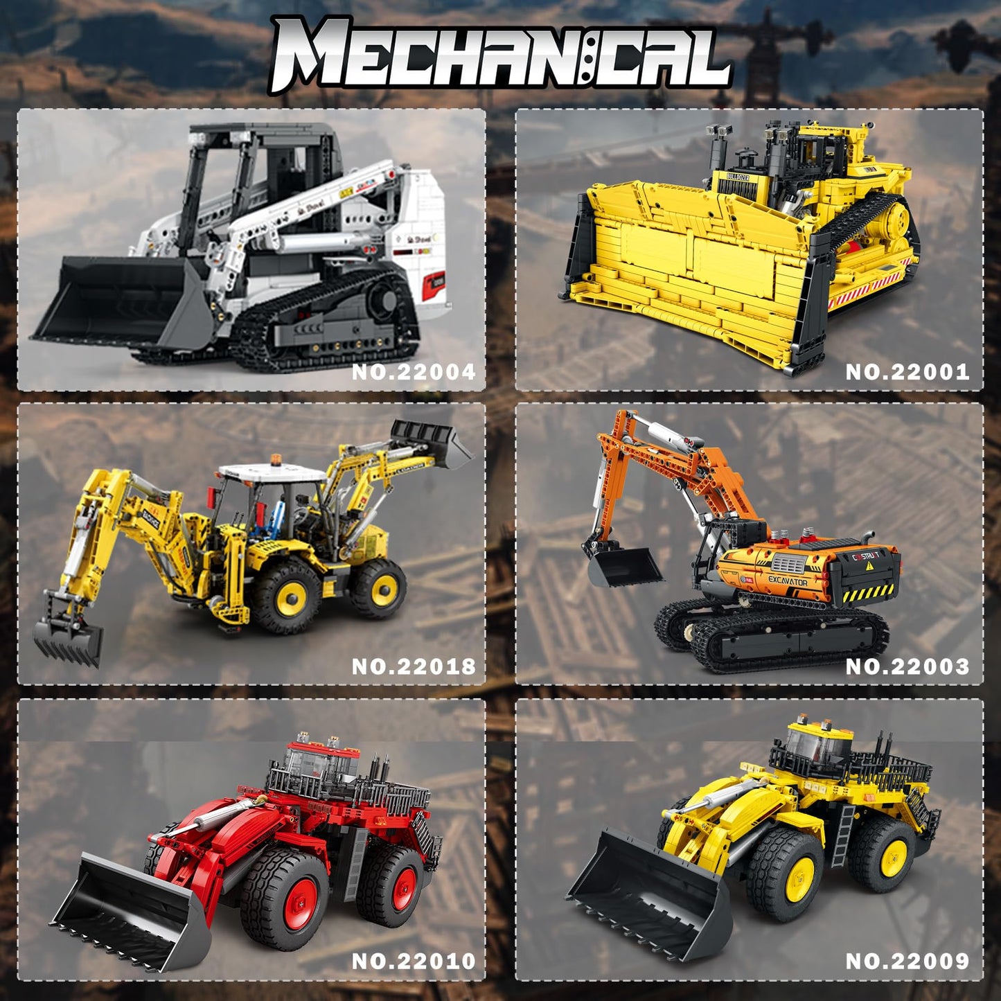 Reobrix Bobcat Skid Steer Loader Building Block Set – APP Remote RC, 1227 PCS