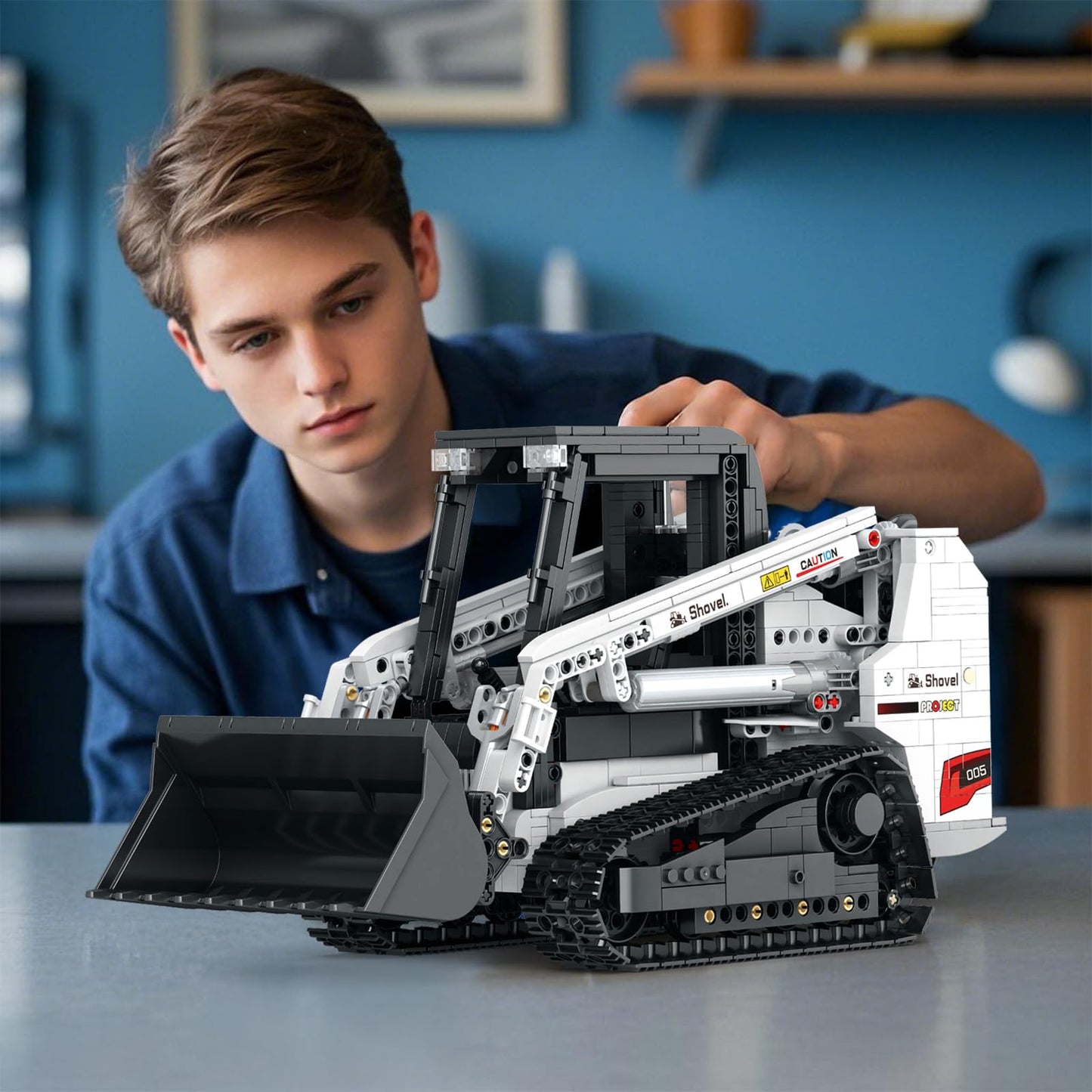 Reobrix Bobcat Skid Steer Loader Building Block Set – APP Remote RC, 1227 PCS