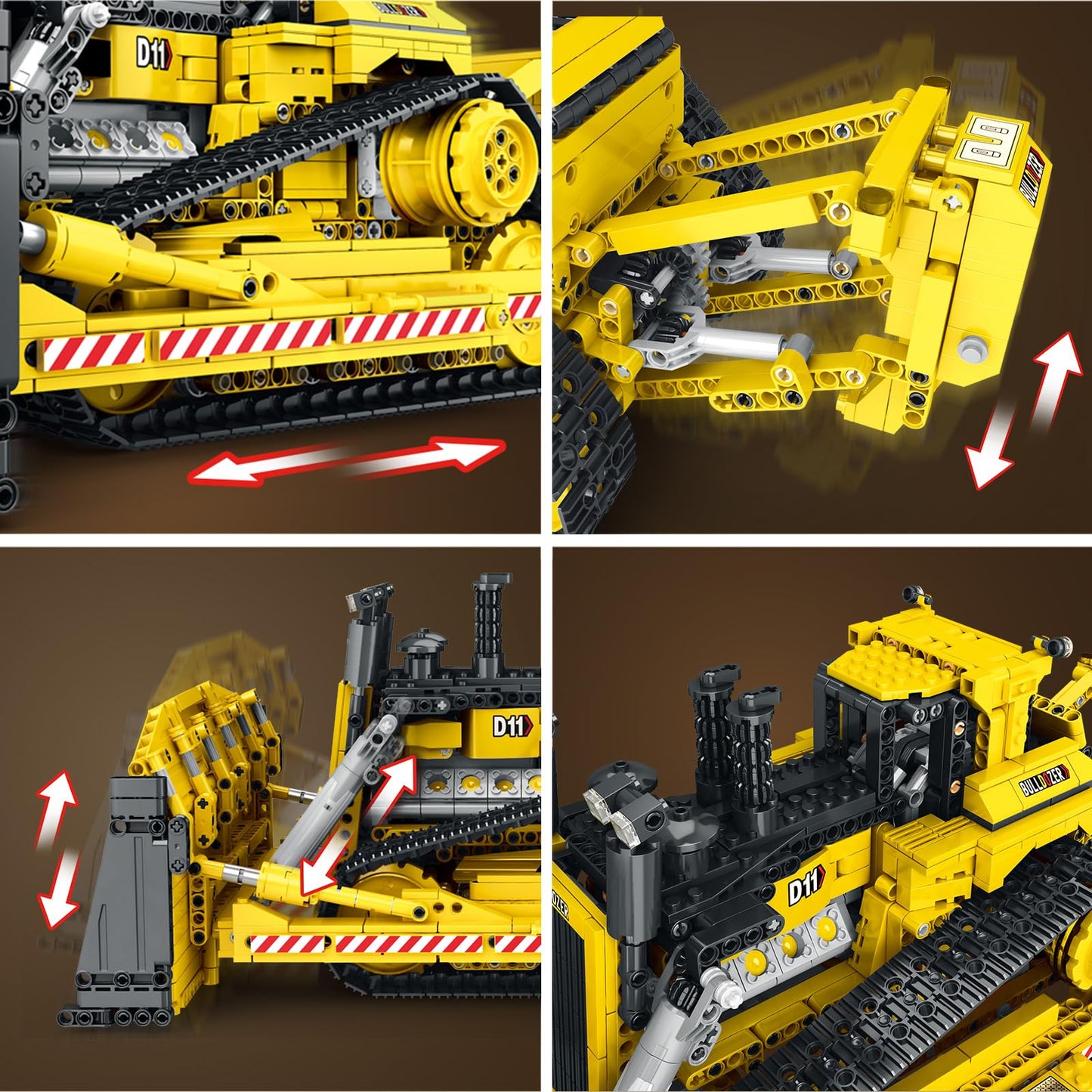 Reobrix D11 Bulldozer Building Set – 1836 PCS, RC Loader, 2.4GHz
