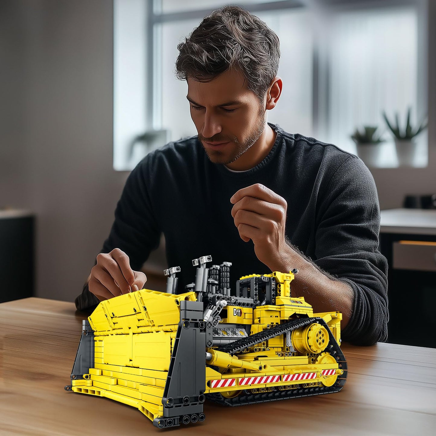 Reobrix D11 Bulldozer Building Set – 1836 PCS, RC Loader, 2.4GHz