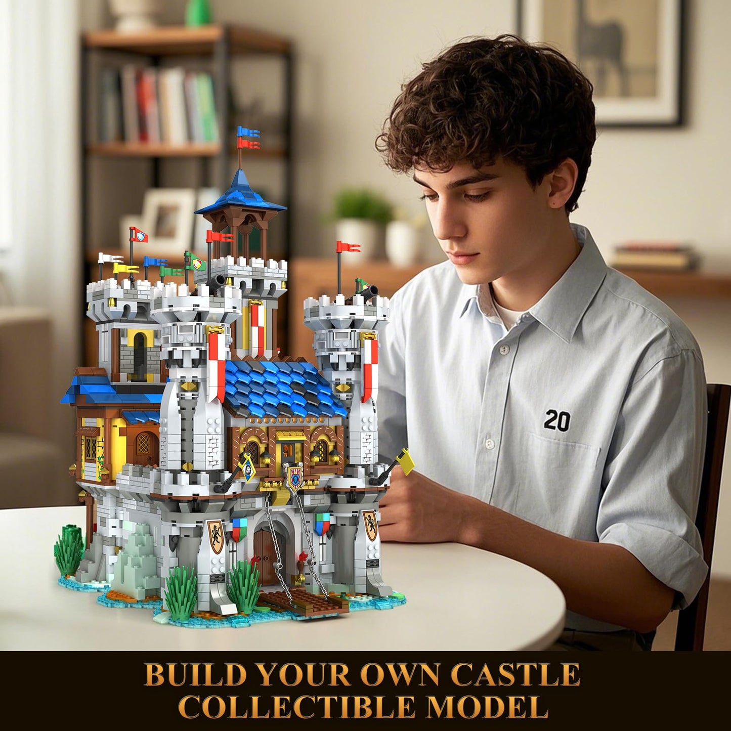 Reobrix Medieval Castle Building Set with Light – Street View Model 66006 for Adults