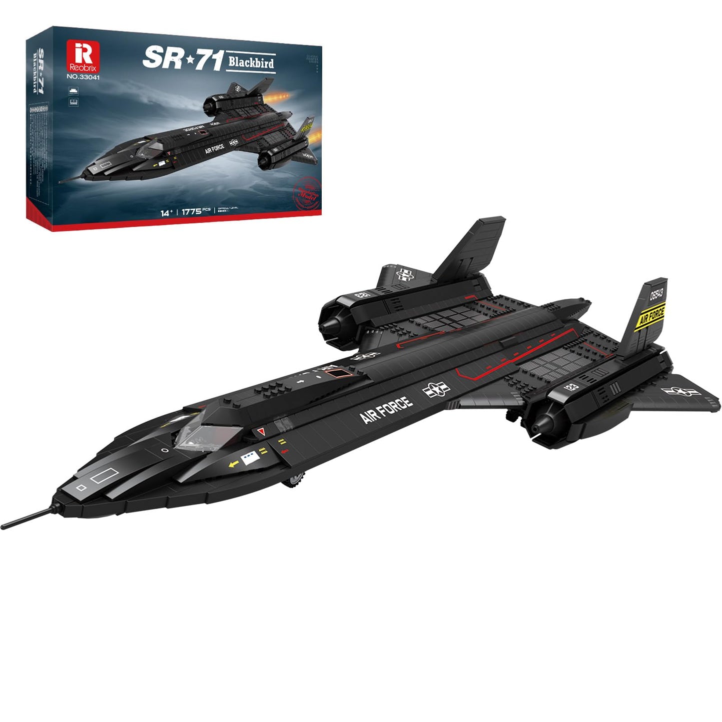 Reobrix SR-71 Blackbird Building Set | 1,733-Piece Military Aircraft Model for Display and Collecting