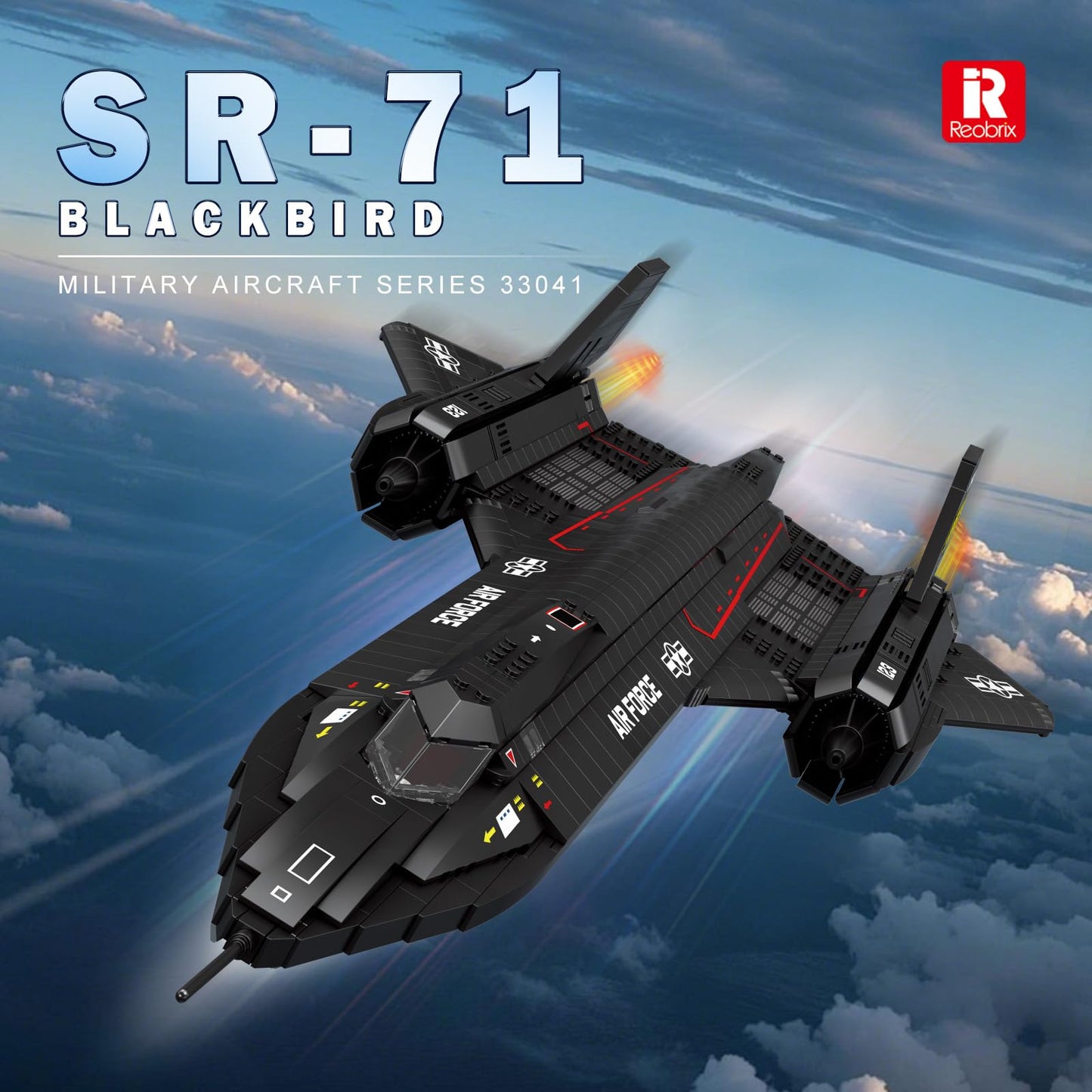 Reobrix SR-71 Blackbird Building Set | 1,733-Piece Military Aircraft Model for Display and Collecting