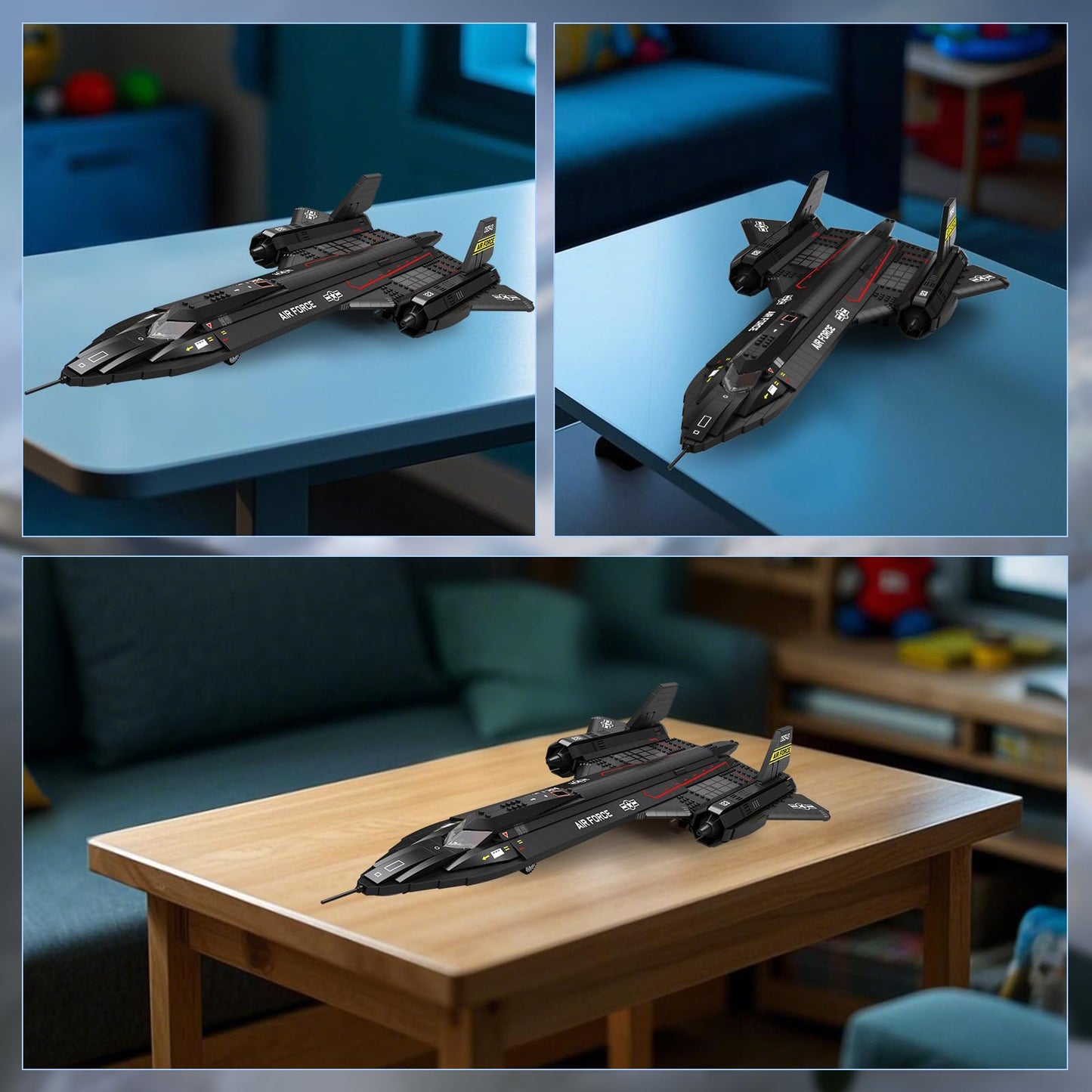 Reobrix SR-71 Blackbird Building Set | 1,733-Piece Military Aircraft Model for Display and Collecting