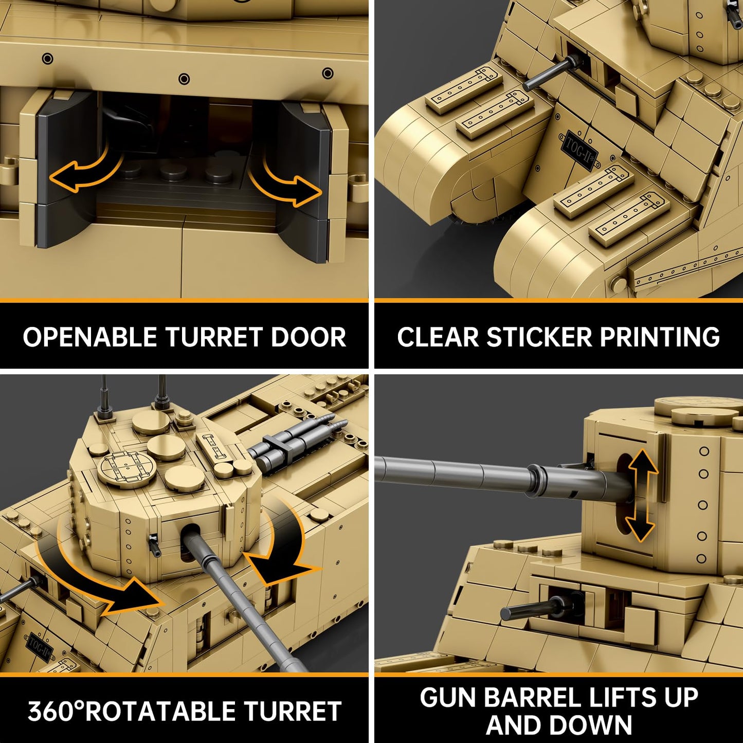 Reobrix TOG2 Tank Building Set 1:30 Scale | World of Tanks Licensed 1427 PCS 77032