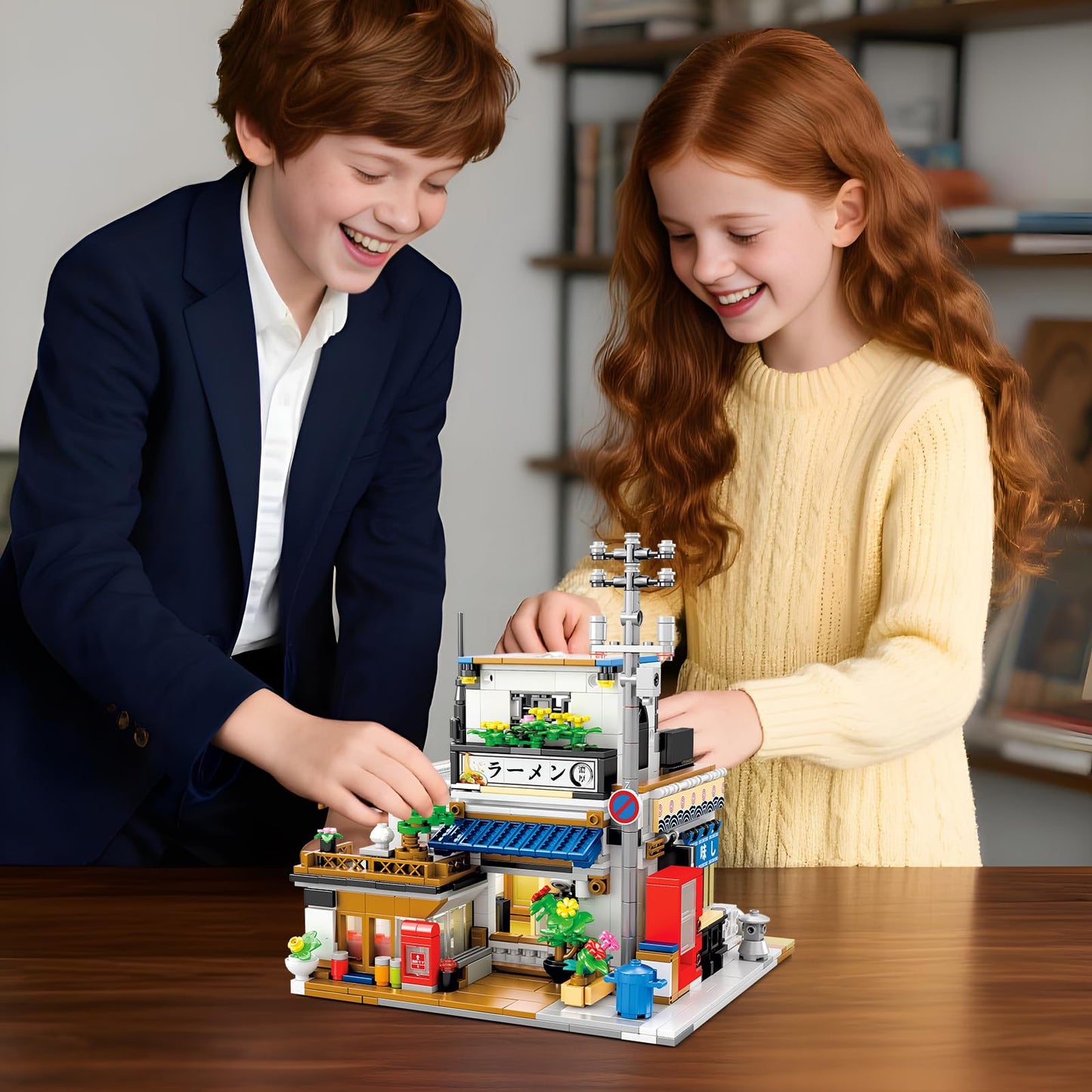 Reobrix Japanese Ramen Shop Building Blocks 66501 – 2-in-1 Lighted Street View Kit