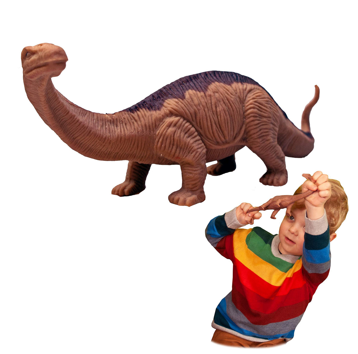 Rep Pals Brontosaurus Stretchy Toy – Ultra Elastic Dino for Kids | Deluxebase