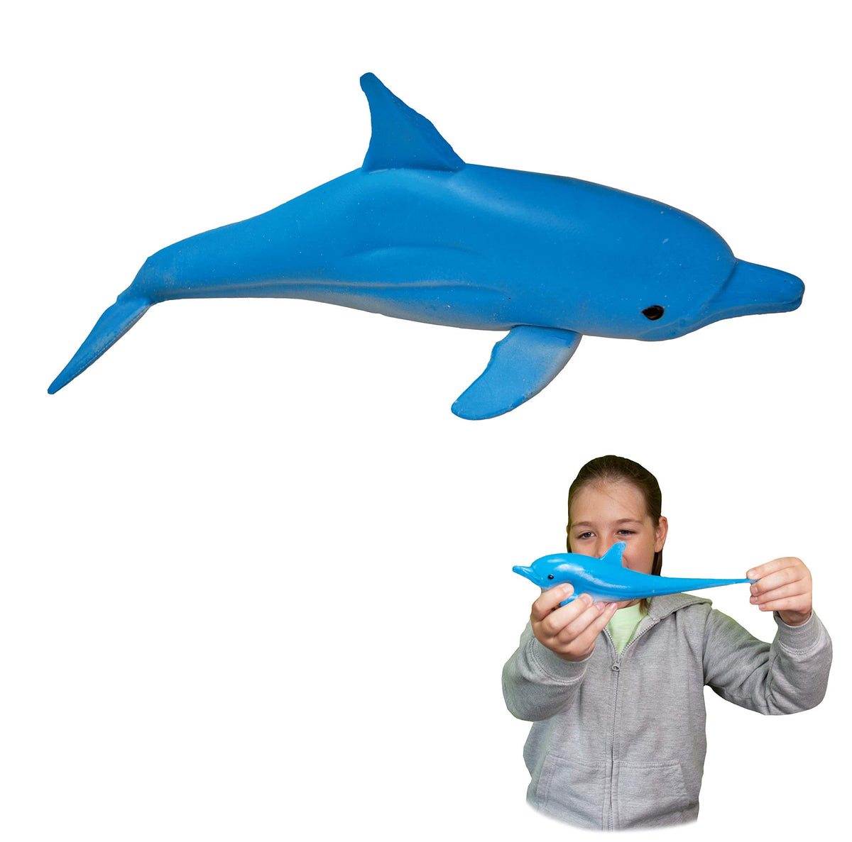 Rep Pals Dolphin Stretchy Toy — Deluxebase | Ultra-Stretchy Sensory Dolphin for Kids