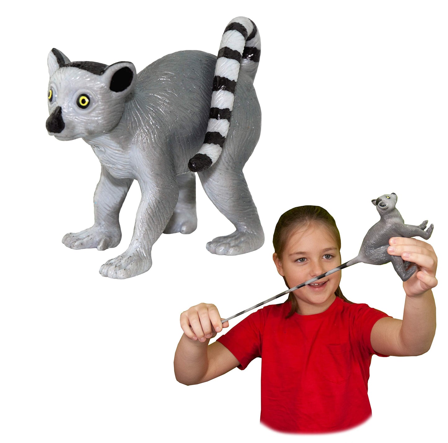Rep Pals Ring-Tailed Lemur Stretchy Toy | Deluxebase