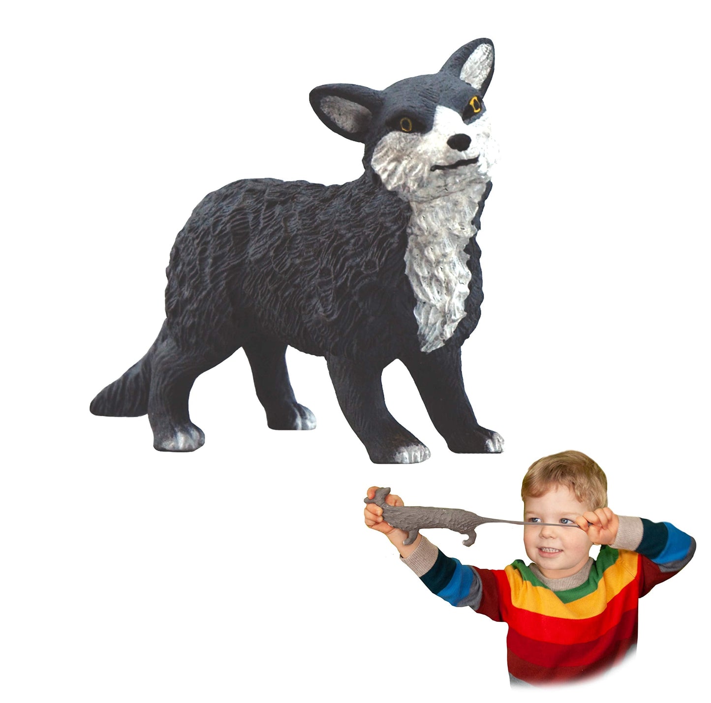 Rep Pals Wolf Stretchy Toy by Deluxebase | Super Stretchy Sensory Toy for Kids