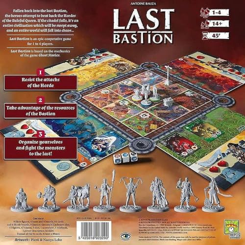 Last Bastion Board Game by Repos Production – Epic Cooperative Defense, 1-4 Players, 45-Min Playtime