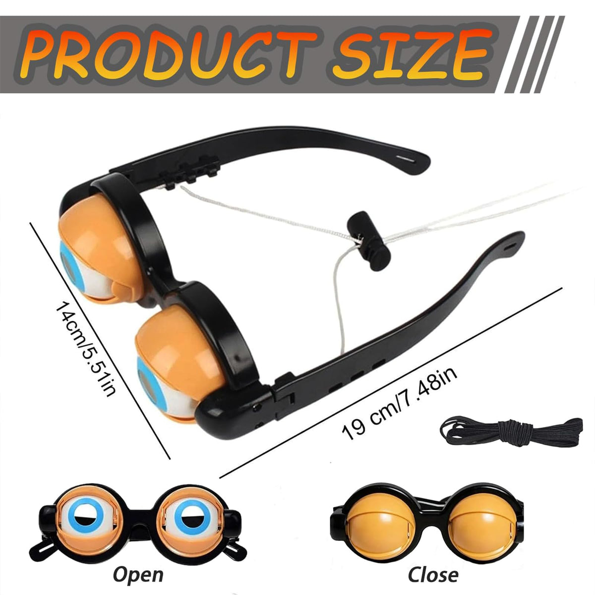 Rercarre 2-Pack Funny Glasses – Crazy Eye Blink Glasses for Parties and Performances