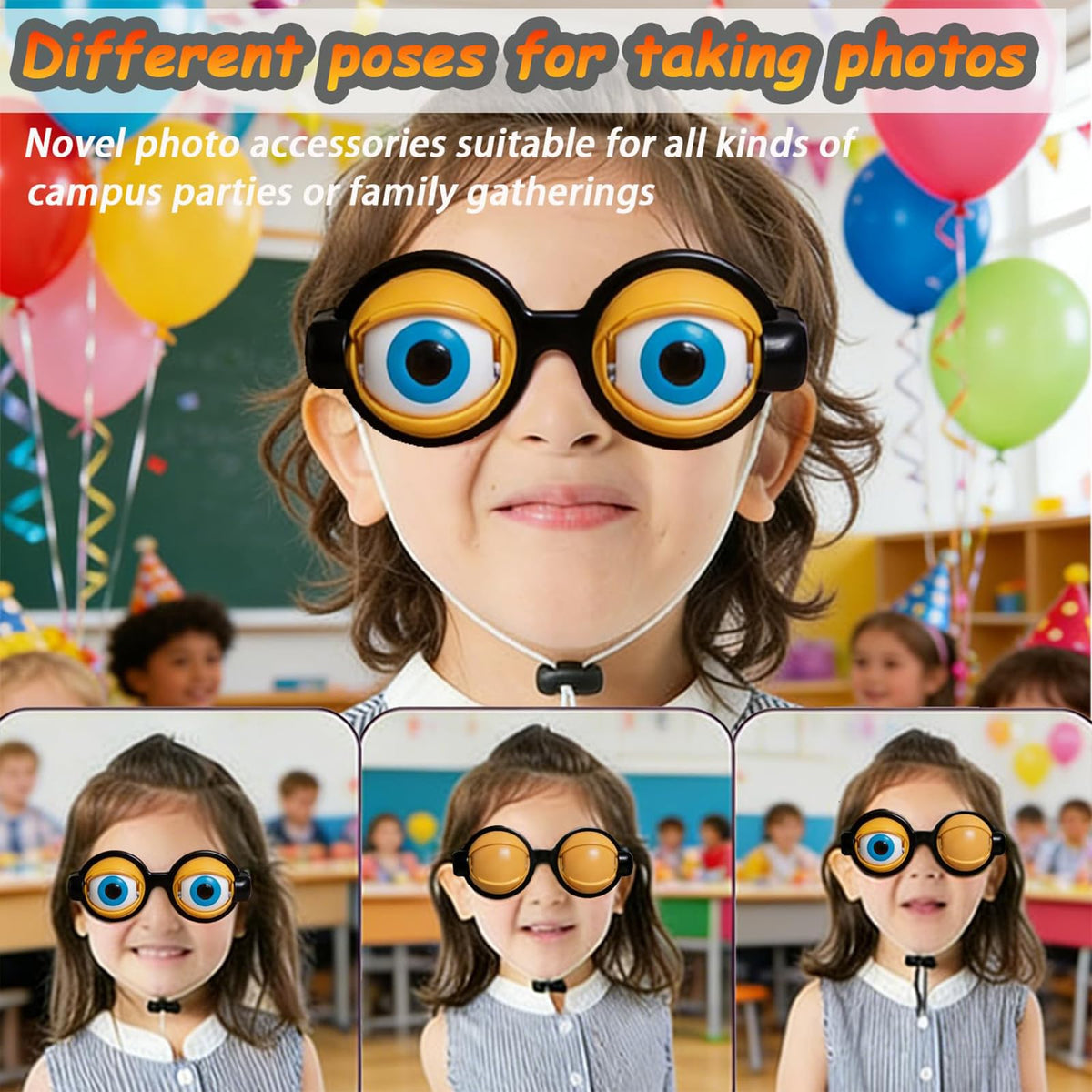 Rercarre 2-Pack Funny Glasses – Crazy Eye Blink Glasses for Parties and Performances