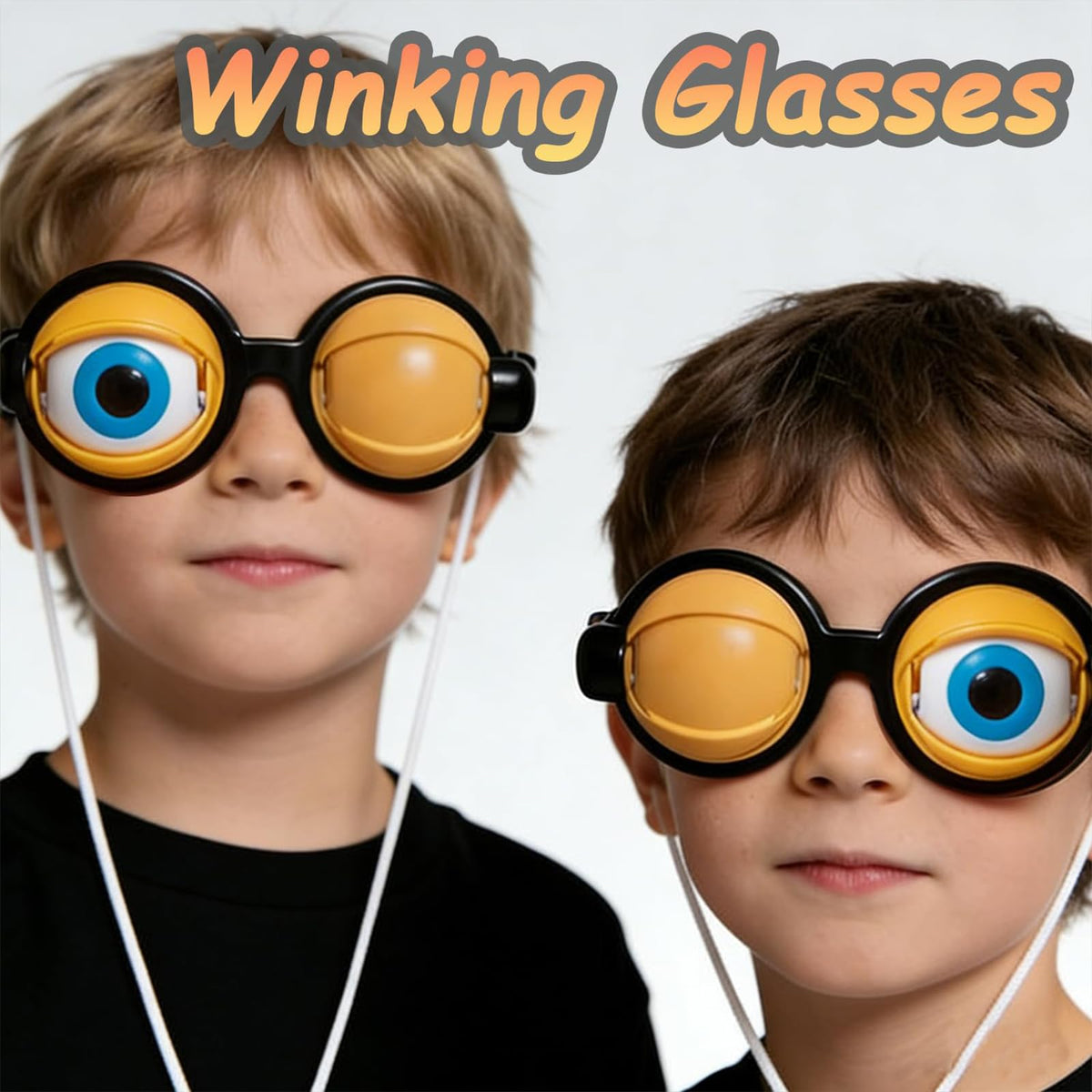 Rercarre 2-Pack Funny Glasses – Crazy Eye Blink Glasses for Parties and Performances