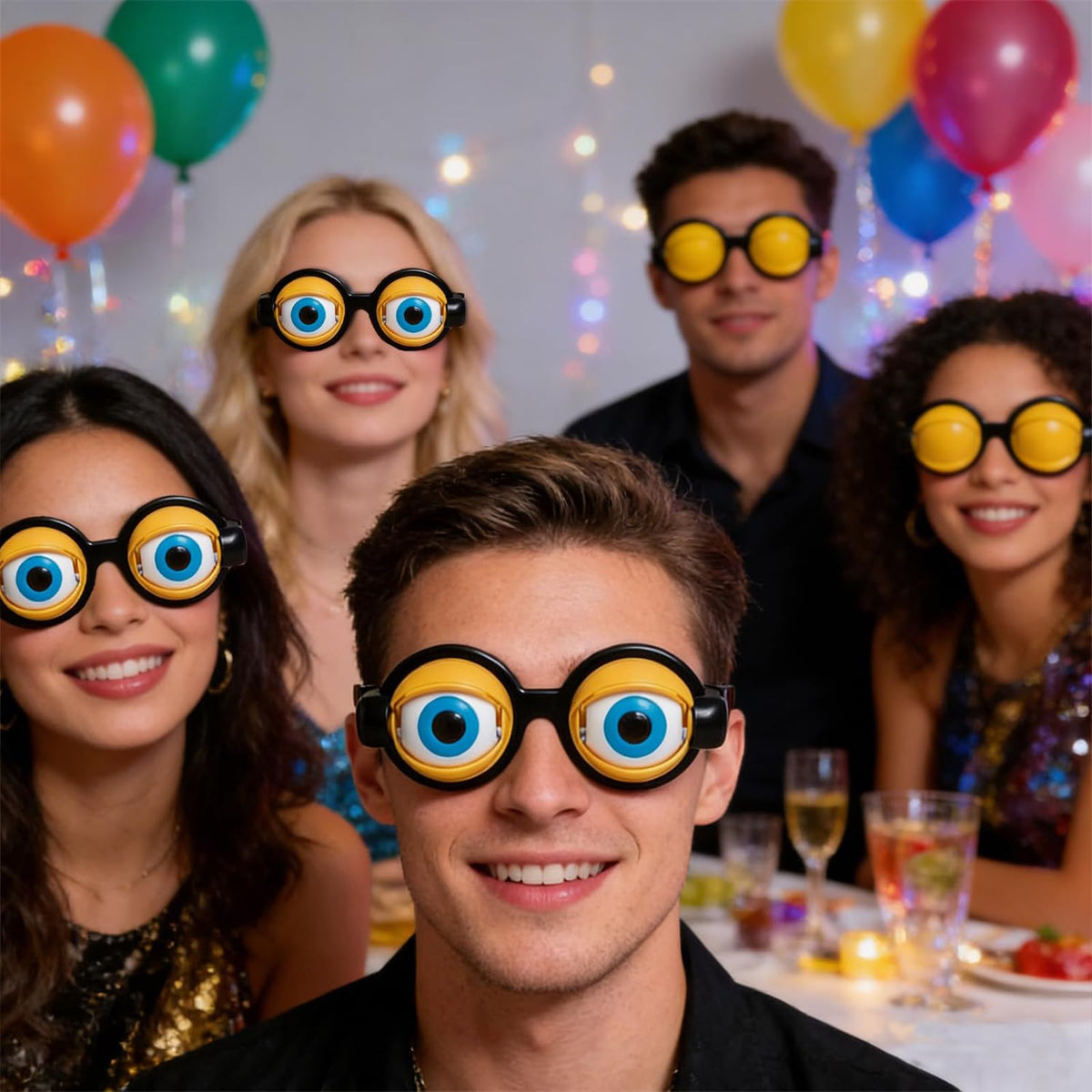 Rercarre 2-Pack Funny Glasses – Crazy Eye Blink Glasses for Parties and Performances