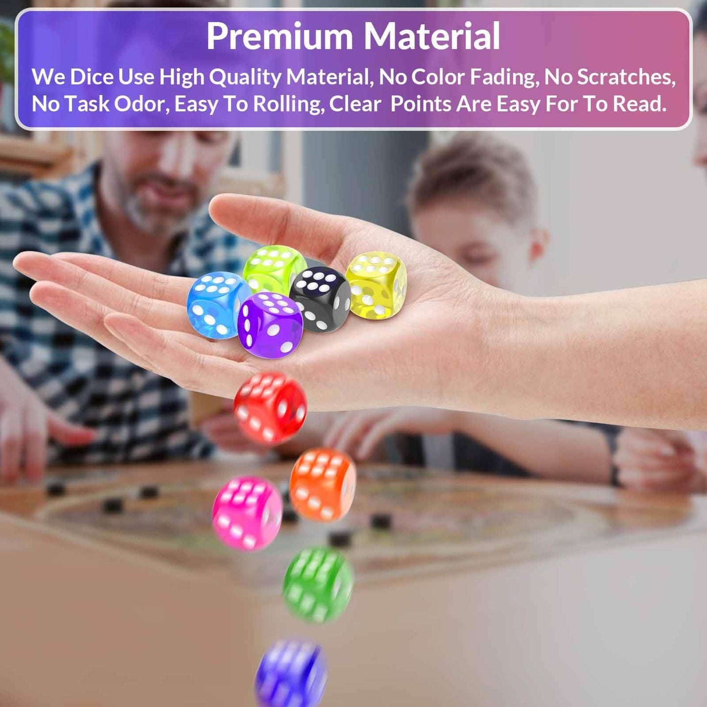 Rerdeim 110 Pieces Dice Set – 11-Color Bulk Dice, 14 mm Six-Sided Dice for Classroom and Games