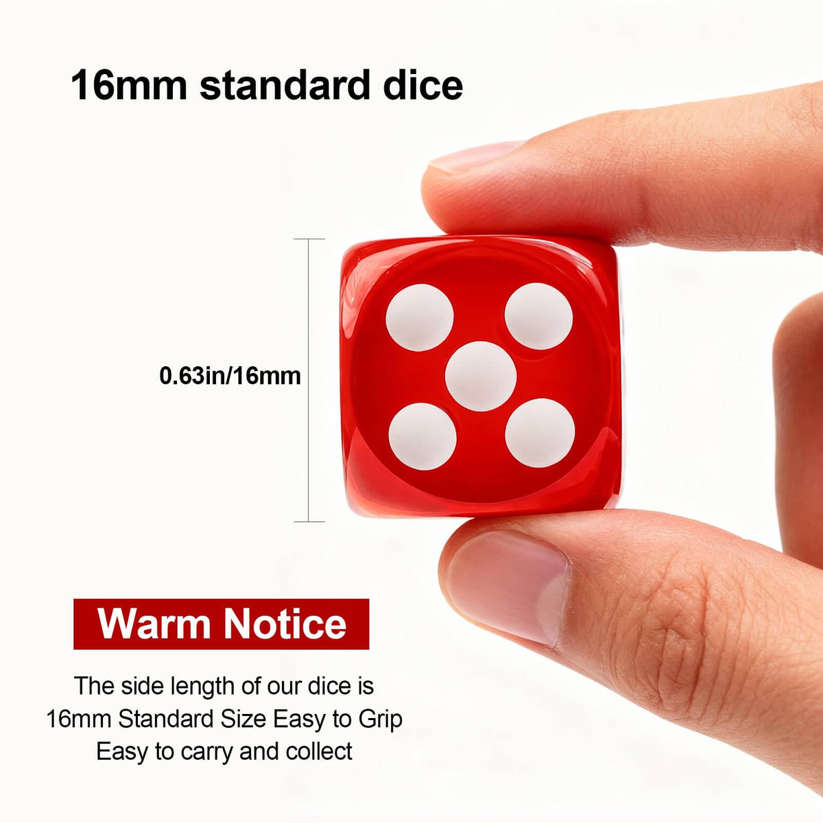 Rerdeim 60-Piece Dice Set – 16mm Colorful Bulk Dice for Classroom & Games