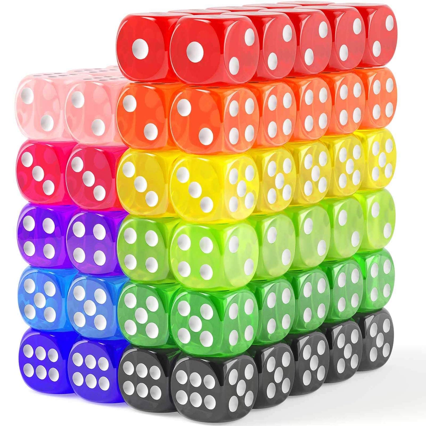 Rerdeim 110 Pieces Dice Set – 11-Color Bulk Dice, 14 mm Six-Sided Dice for Classroom and Games