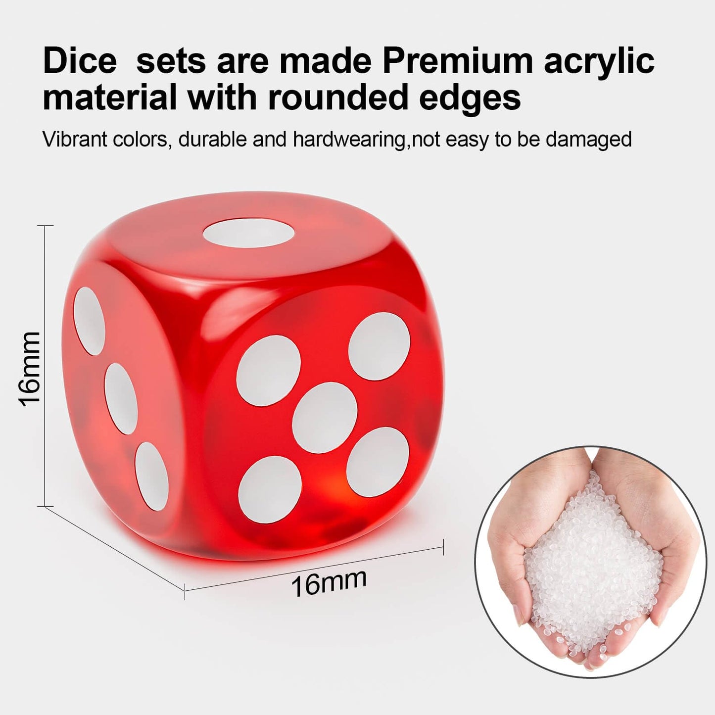 Rerdeim 60-Piece Dice Set – 16mm Colorful Bulk Dice for Classroom & Games