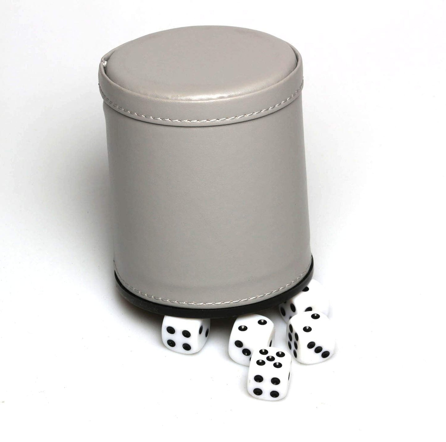 RERIVER Leatherette Dice Cup Set – Grey Exterior, Turquoise Velvet Interior, 16mm Dice