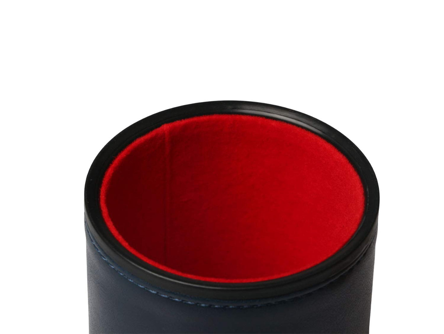 RERIVER Navy Leatherette Dice Cup Set – Quiet Felt-Lined, 6 Dice, for Farkle, Yahtzee & Liar's Dice
