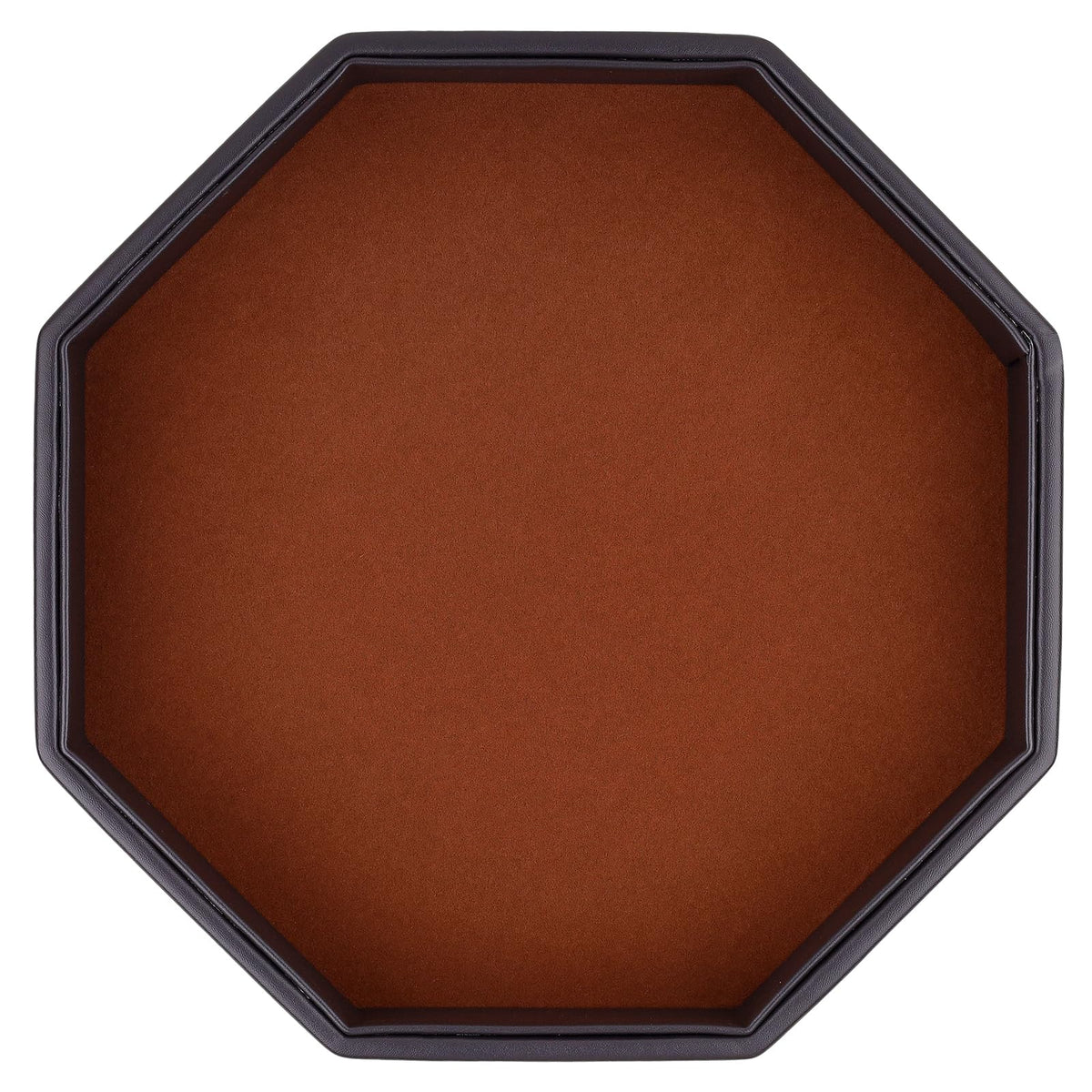 RERIVER Dice Rolling Tray – Felt-Lined PU Leather Octagon for D&D & Dungeon Crawlers