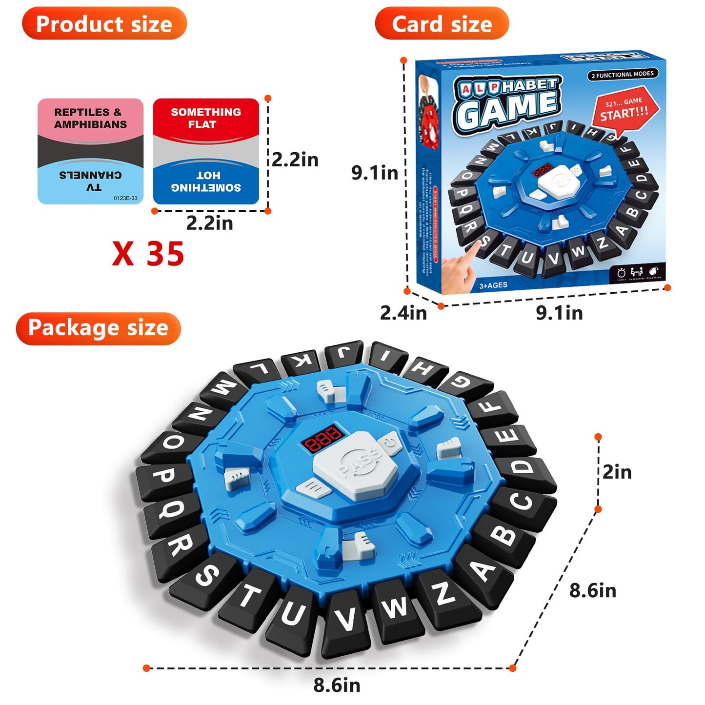 Resflycheng Word Game: Family Board Game with Digital Timer and 24-Letter Board